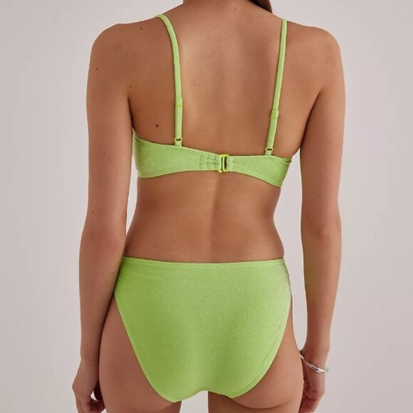Good American NWT Women's Size 1 Electric‎ Lime Sparkle Demi Cup Bikini Set - Picture 6 of 6